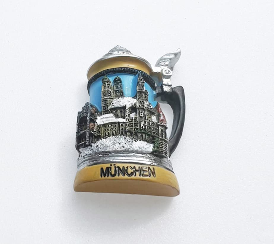 Imán Refrigerador Munich Alemania Souvenir Pintado a Mano miniatura 3