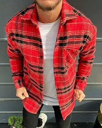 Herren Karohemd Langarm Baumwolle - Klassisches Trachtenhemd Für Oktoberfest Und Freizeit