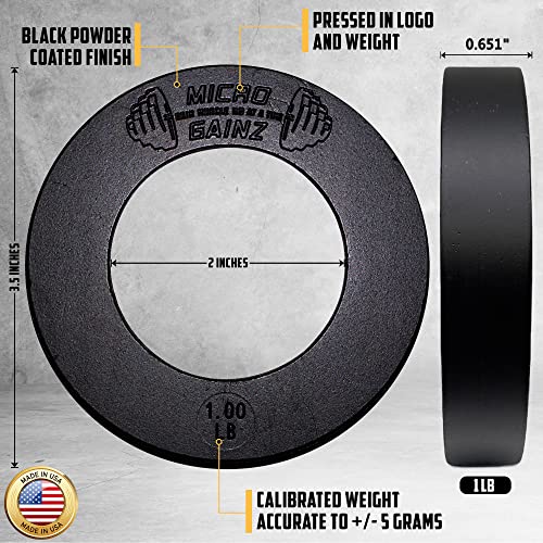 Micro Gainz Olympic Fractional Weight Plate Sets Of 2 Plates .25Lb-1.25Lb (Choose Set)-Designed For Olympic Barbells, Used For Strength Training And Micro Loading, Made In Usa (1) #TOP1