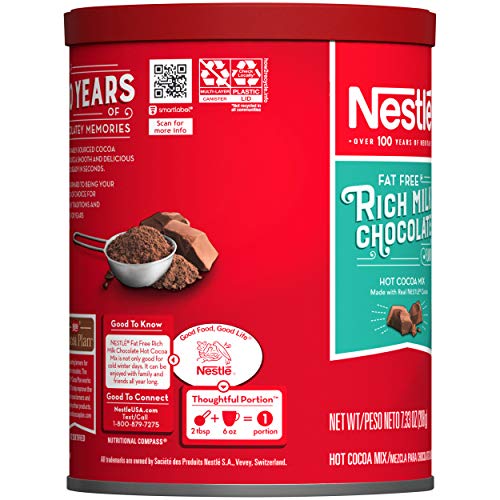 image for NESTLE Fat Free Rich Milk Chocolate Hot Cocoa Mix, 7.33 oz. Canister |