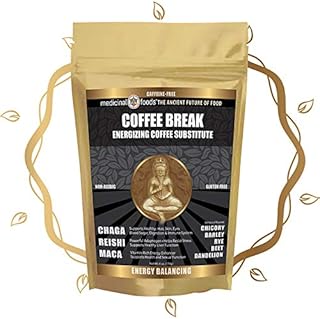 Medicinal Foods Coffee Break Healthy Energy Drink: Caffeine-Free Coffee Substitute, Loaded w/ Superfoods, such as Chaga, Reishi, and Maca, Non-Acidic, Non-GMO, All-Natural, Organic, Gluten-Free (6oz)