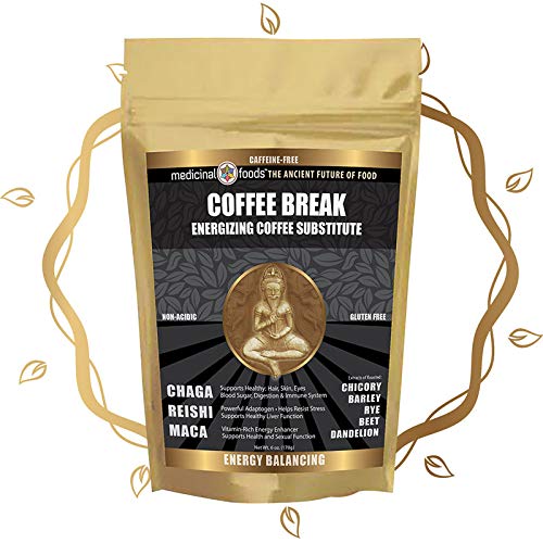 Medicinal Foods Coffee Break Healthy Energy Drink: Caffeine-Free Coffee Substitute, Loaded w/ Superfoods, such as Chaga, Reishi, and Maca, Non-Acidic, Non-GMO, All-Natural, Organic, Gluten-Free (6oz)