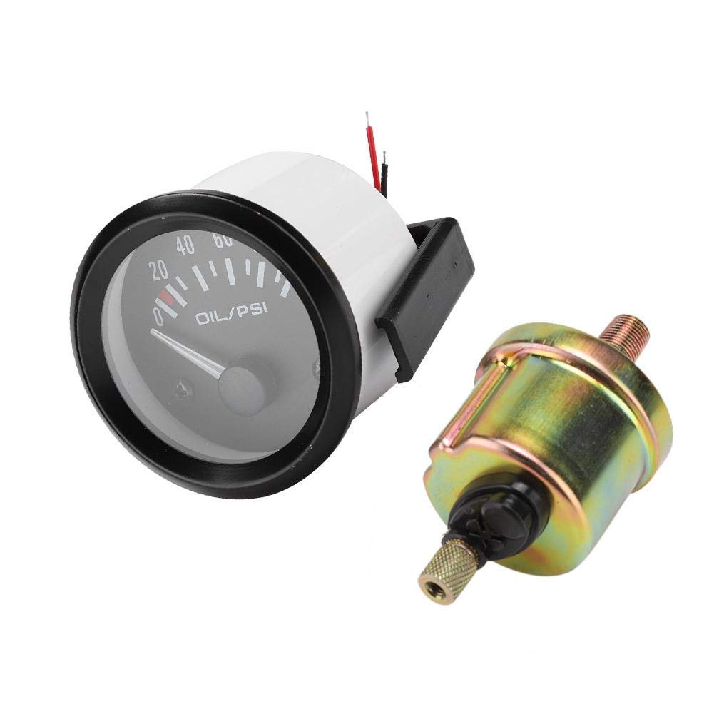 Manometro dell'Olio Elettromagnetico 52mm 12v Kit di Misurazione a Pressione