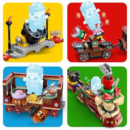 Super Mario Bowser Express - Treno Giocattolo Interattivo con 2 Stazioni e 6 Personaggi tra cui un Martelkoopa e 2 Goomba, Idea Regalo per Gamer, Bambini e Bambine da 9 Anni in su - 71437 - Lego - Immagine 4