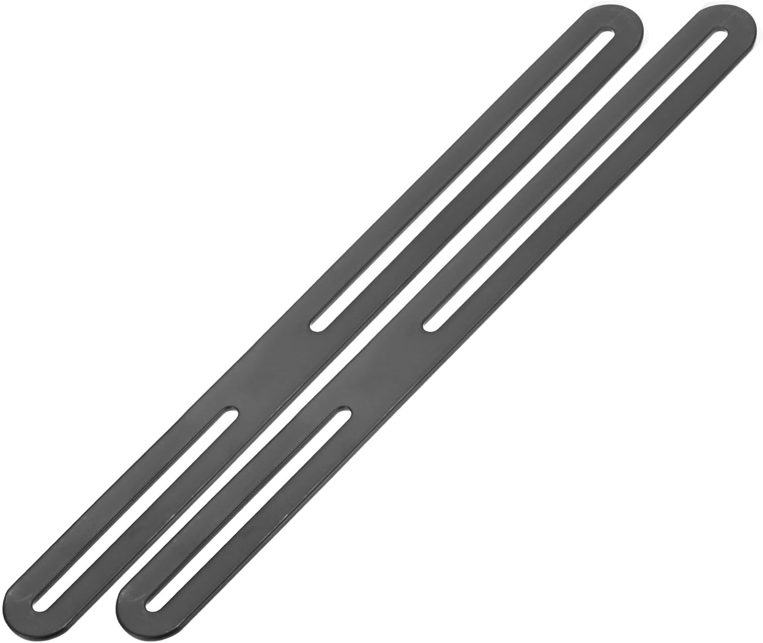 M METERXITY 2-Pack Adjustable Flat Mending Plate Support with Single Slot, 11.02x0.94 Inch Straight Repair Fixing Bracket Connector for Wood Furniture/ Timber PC Case Holder [Black]