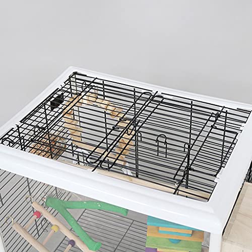 Grande cage perruche métallique interactive avec boîte d'élevage