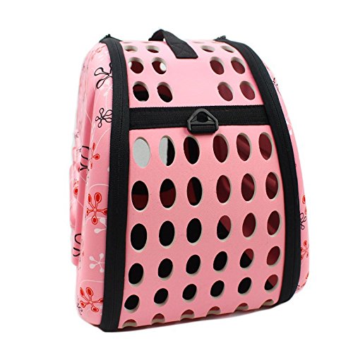 Image of Foldable Pet Dog Cat Carrier Cage Collapsible Travel Kennel - Portable Pet Carrier Outdoor Shoulder Bag for Puppy Dog Cat Small Medium Large Animal (M, Pink)