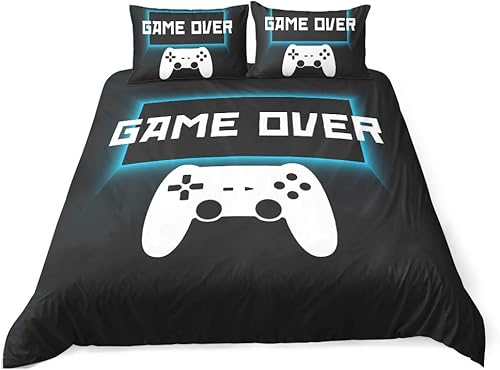 Miniatura 3 de Suncloris Juego de funda de edredón 3D negro Gamepad de lujo chic moderno juego de control de videojuegos juego funda de edredón con funda de
