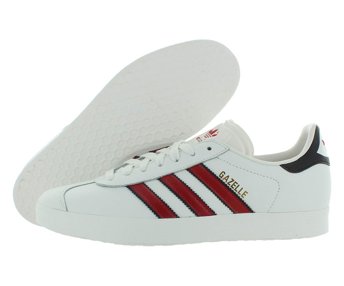 adidas Gazelle Mens Shoes Size 6, Color: Core White/Better Scarlet/Core Black