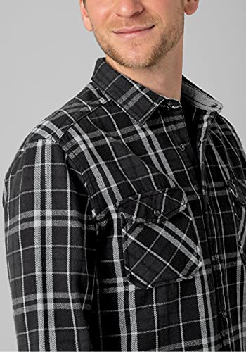 Timezone Heavy Flanell Shirt Camicia, Nero a