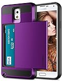 Galaxy Note 3 Case, Vofolen® Hybrid Armor Galaxy Note 3 Wallet Case Card Holder Slot Carrying Cover Protective Shell Hard PC Case + Soft TPU Bumper Cover for Samsung Galaxy Note 3 (Purple)