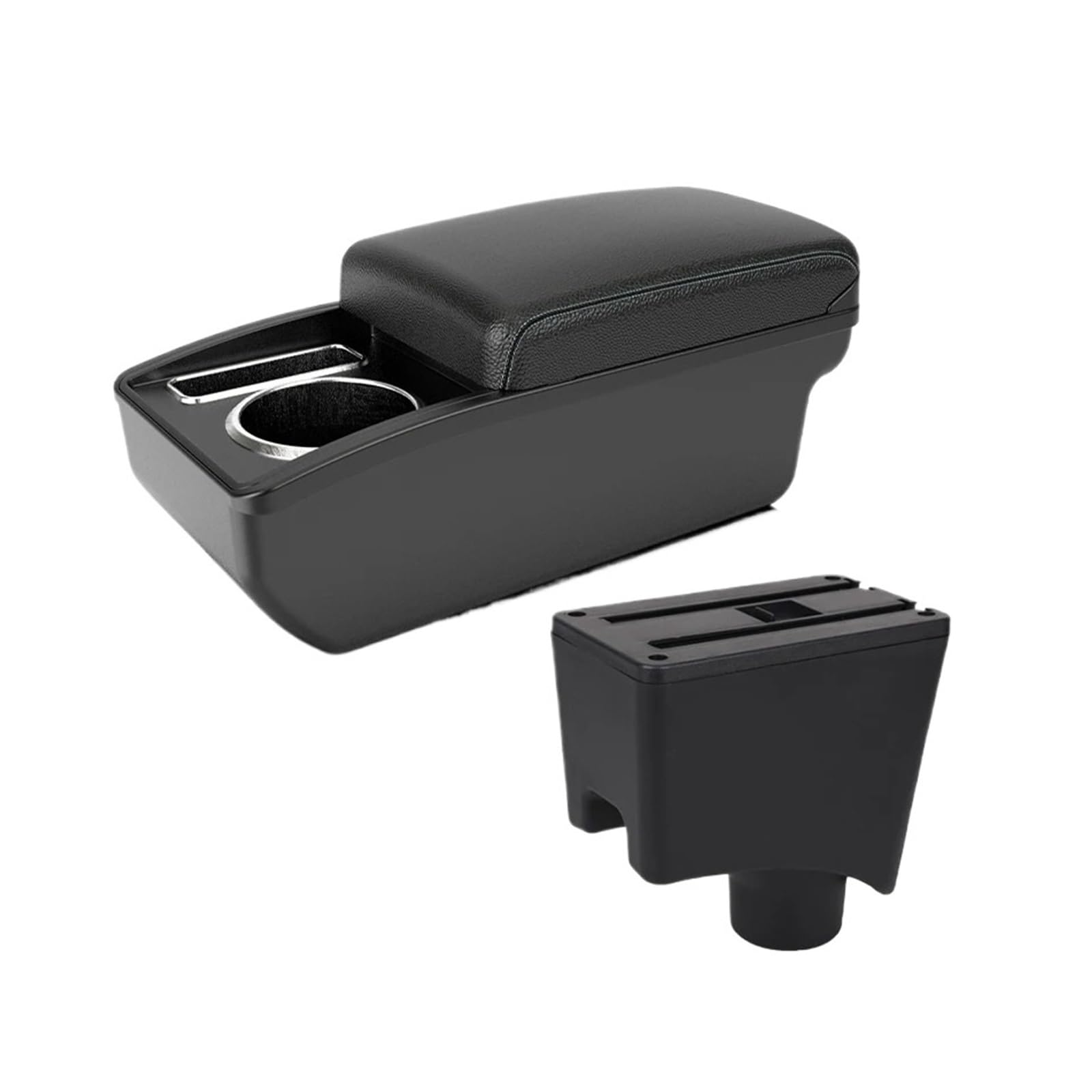 UMDJJU For Sandero Car Armrest Box Storage Box Car Accessories Car Centre Console Armrest Box(A3 Black white NOUSB)