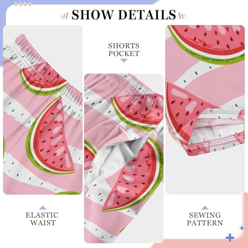 ZZXXB Watermelon Striped Boys Long Pants Soft Trousers Elastic Waist Kids Lounge Bottoms with Pockets S-XL4