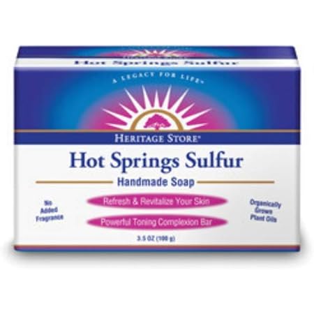 HERITAGE STORE Hot Springs Sulfur Soap, Bar, Unscented (Carton) | 3.5oz