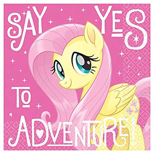 My Little Pony Friendship Adventures Pink Luncheon Napkins - 6.5" x 6.5" (96 PC), Soft & Absorbent, Premium Quality & Adorable Design - Ideal For Kids Parties, Special Events & Enchanting Celebrations