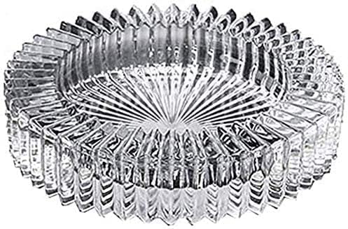 SKGREEN Classic Crystal Heavy Glass Ashtray for Home Office Round Set of (2)