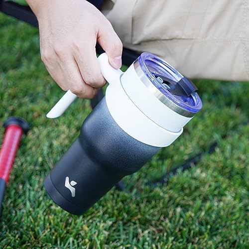 Image of Konokyo 40 oz Tumbler with Handle and Straw, Insulated Travel Mug