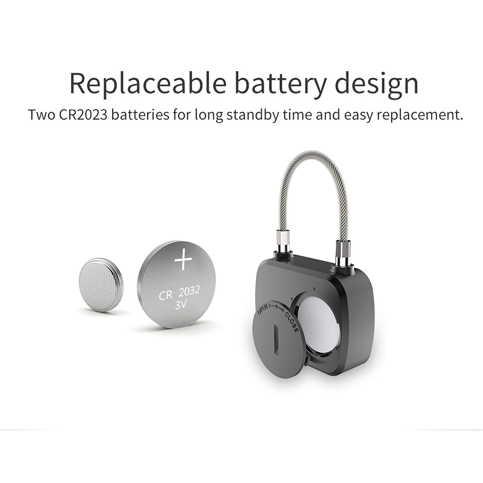 Candado Inteligente con Huella Dactilar Mochila de viaje Pequeño candado cuerda alambre huella dactilar electrónico inteligente para Seguridad