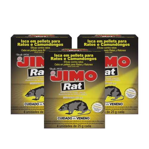 3 Kits Com 4 Unidades 25g Raticida Granulado Rat Estojo Mata Ratos Eficaz Contra Camundongo