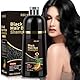 Black Hair Dye Shampoo 3in1, Haarfärbeshampoo Schwarz für graues Haar Sofort-Haarfarben-Shampoo, Haarfarbe Haarshampoos Schwarz, Hair Color Farbshampoo für Männer und Frauen (500ML) (Schwarz)