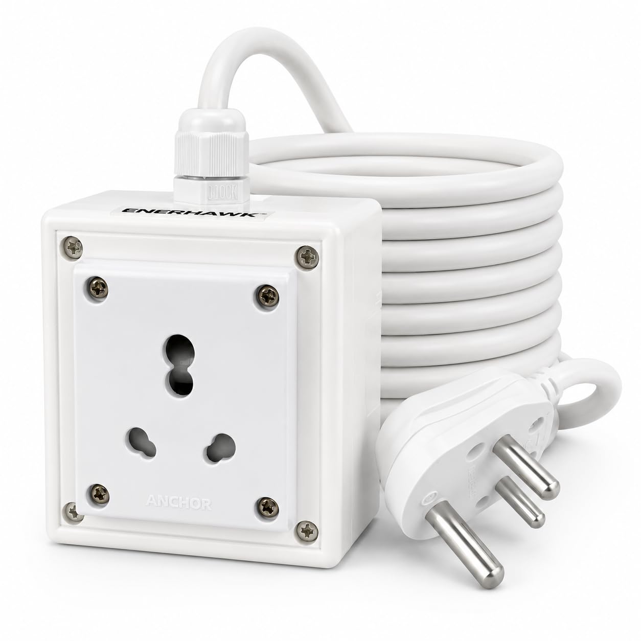 Extension Board Heavy Duty 16 amp 3200 watt | high Load Capacity Extension Cord Power Strip 2 Meter Copper Cable | 16 amp Socket for AC Refrigerator, Geyser, ev Charger Charging, Oven-image-42