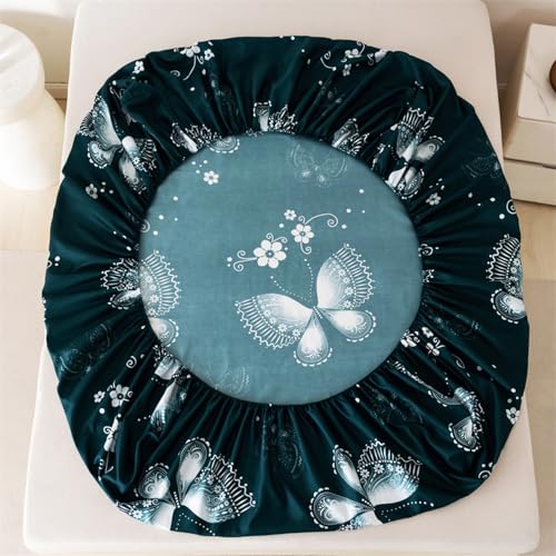 Mengersi Butterfly Fitted Sheet- Green Bed Sheet Botton Sheet thumb #4