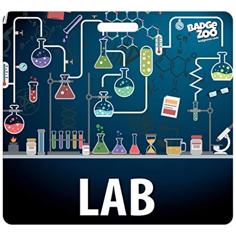 LAB Badge Buddy - Black - Chemistry Themed - Horizontal Badge Id Card - by BadgeZoo (5) Cover
