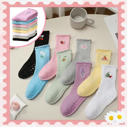 Image of Pilates Grip Yoga Socks for Women Cute Non Slip Socks