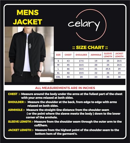 Image of Celary Men's Bomber Jacket | Lightweight Casual Zip-Up Jacket | Stylish Slim Fit Outerwear for All Seasons