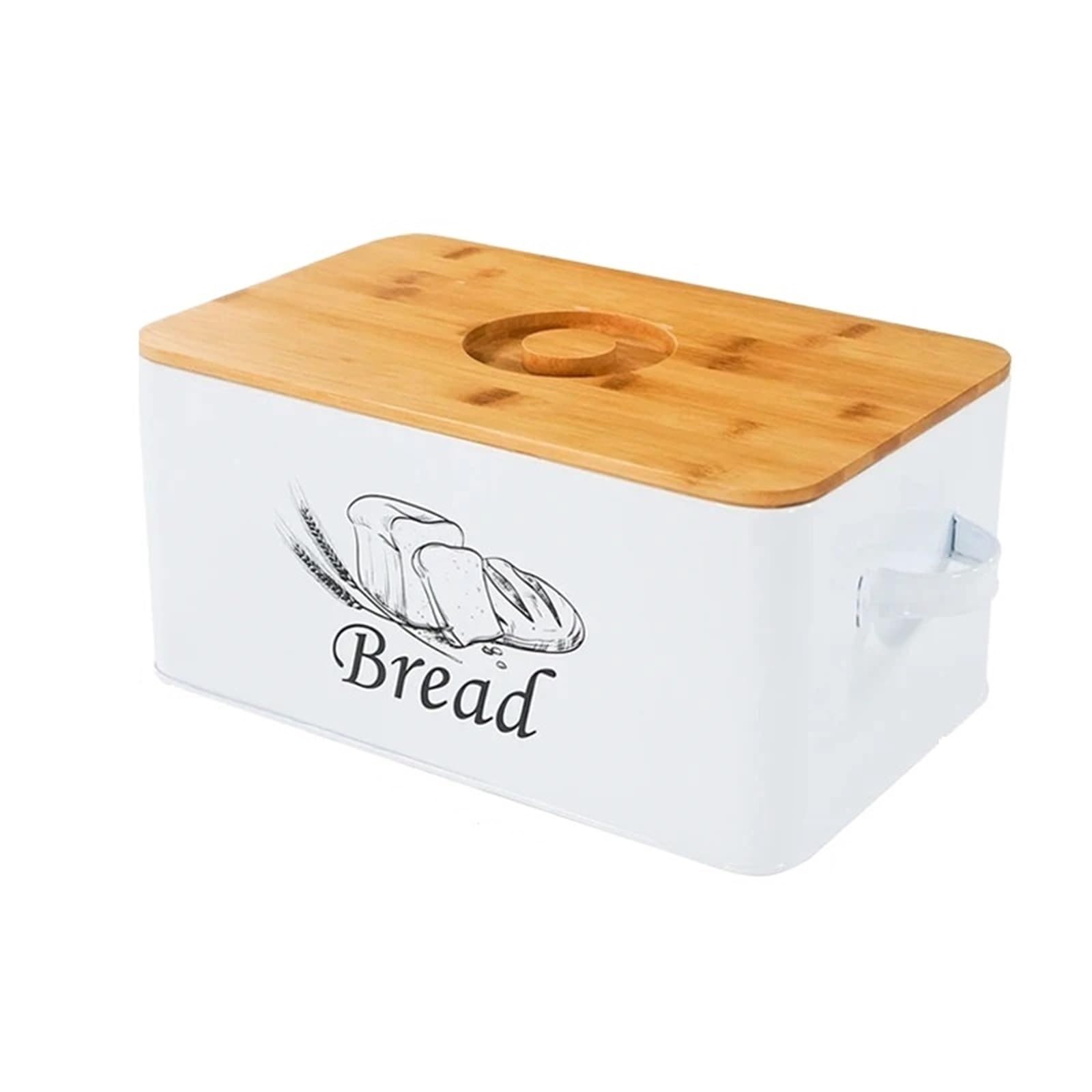 GIYXHU Large Capacity Metal Bread Bin Box, Kitchen Food Storage Containers, Outdoor Picnic Snack With Handle And Lid for Bread
