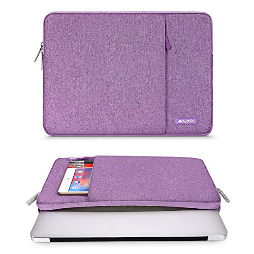 Image of MOSISO Laptop Case 14 inch, 14 inch Laptop Sleeve Compatible with HP Lenovo Dell ASUS Acer, HP Stream, Dell Latitude, Lenovo IdeaPad, Polyester Vertical Computer Sleeve Bag with Pocket, Ultra Violet