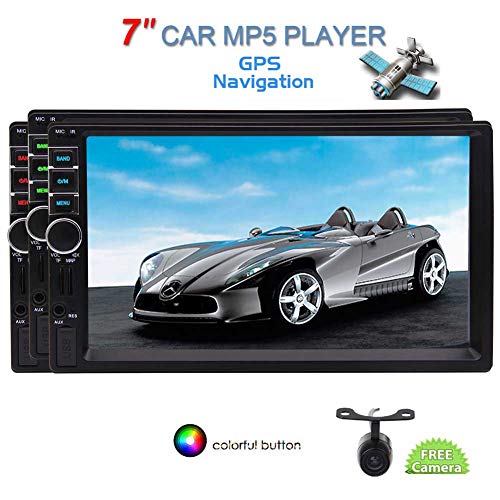 EINCAR 7022G 2 DIN Wince Coche MP5 Media Player Compatible con Bluetooth Manos Libres Llamadas Espejo Enlace GPS CMara retrovisor AUX/USB/SD/BT/FM con una funcin de Norte-AmRica Mapa C