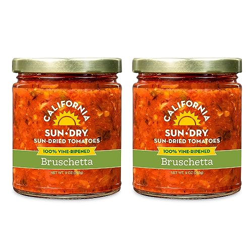 Sun-Dried Tomato Bruschetta, 9oz (Pack of 2) by CALIFORNIA SUN DRY | Gluten-Free and Antioxidant Rich