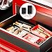 [5 Sizes] [69 PCS] Tool Drawer Organizer, Desk Tray, Rolling Chest, Toolbox (Black+Red)