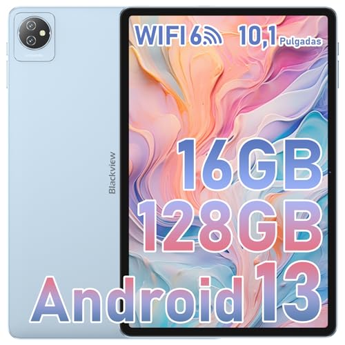 Blackview Tab70 - Tablet Android 13 de 10 Pulgadas, 16GB+128GB/2TB SD, WiFi 6, BT5.0, 6580mAh, Cámara 5MP+2MP, Type-C, Google GMS, 2.0GHz Quad-Core, IPS HD+