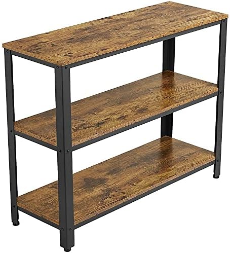 ADHW 2-Tier Console Table Side Table w/Drawer and Shelves Entryway Hallway Furniture Size : 101x35x80cm(Rustic Brown)