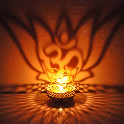 Hashcart Metal Candle Holder Set/Table Decorative Candle Holders, Lotus Shadow Tea Light for Home Living Room & Office