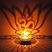 Hashcart Traditional Tea Light Candle Holder/Metal Candle Light Holder Set/Designer Votive Candle Holder Stand/Table Decorative Candle Holders, Lotus Shadow Tea Light for Home Living Room & Office