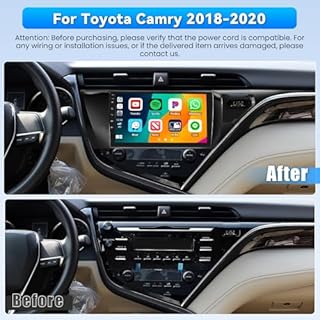 Android 15 Car Radio for Toyota Camry 2018-2020, 10.1 inch Capacitive HD Touch Screen Head Unit with Carplay Android Auto, 5GHz WiFi, GPS, Bluetooth 5.0, 1280 * 720, 4+64G