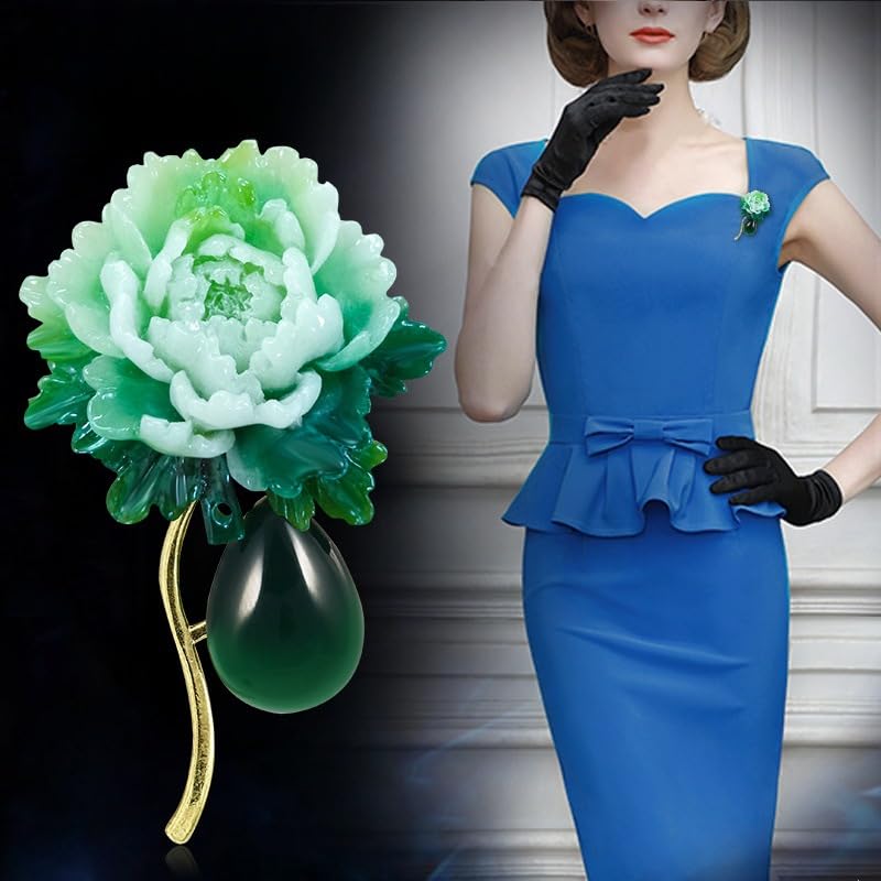Image of 2 Pieces Fashion Ballerina&Violin&Cherry Blossom&Pipa&Peony Flower Brooch Woman High-end Artistic Temperament Pin Personality Cute Suit Coat With Accessories