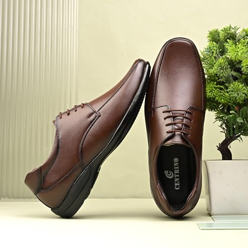 Image of Centrino Formal Shoes for Men | Lightweight Comfortable Office Shoes for Man Stylish | Cushioned Insole Lace-Up Shoes for Men | Durable TPR Sole | Trendy Classic Design Footwear for Men (8116)