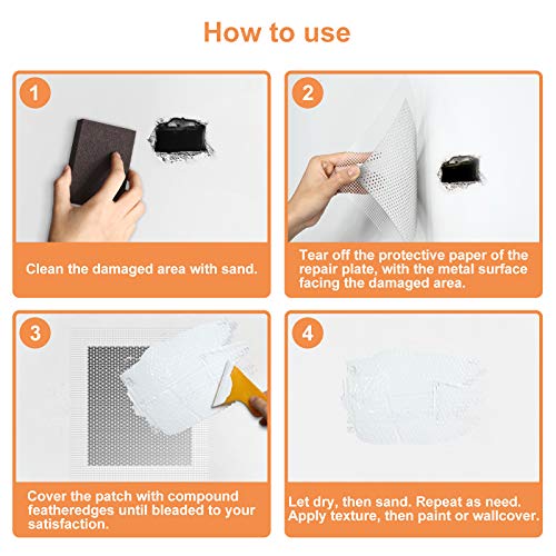 8 Pezzi 4 x 4 Pollici Patch di Riparazione da