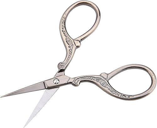 Miniatura 9 de Tijeras de bordado, tijeras de estilo europeo vintage, punta de acero inoxidable, tijeras de coser, herramientas de bricolaje para bordar, costura