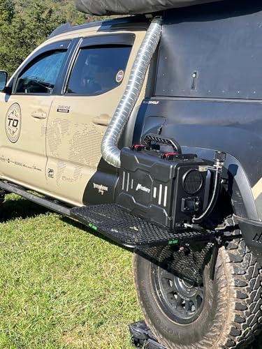 Tire Table Small Aluminum Camping Table fits Tires Up to 40 | 50 Pound Capacity | Black Powder-Coated Finish | No Tool or Hitch Required | 23.5 x 19 x 1.5