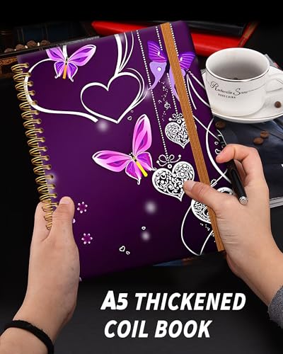 Carnet de notes ligné ZHIZHEND avec couverture rigide chic et reliure double spirale robuste