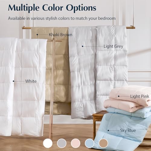 Pacific Coast Summer Goose Feather and Down Fiber Comforter King Size, Breathable Duvet Insert for Summer and Hot Sleepers, Natural Cooling Tencel Lyocell Shell, 8 Corner Tabs, Khaki Brown, 106x90 by Pacific Coast - Image 8