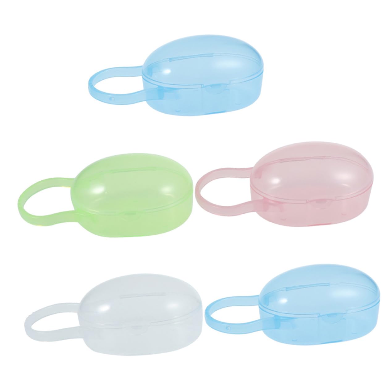 SECFOU 5pcs Portable Pacifier Case Holder for Boy Girl Soothers Storage Box for Newborns Made of Material for Travel and Everyday Use Color