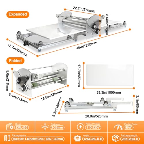 Commercial dough sheeter machine