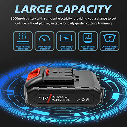 Mini Chainsaw, 4'' Cordless Electric Portable Chain Saw, Handheld Pruning Shears Chainsaw for Tree Branch Wood Cutting Trimming (21V Rechargeable Battery )