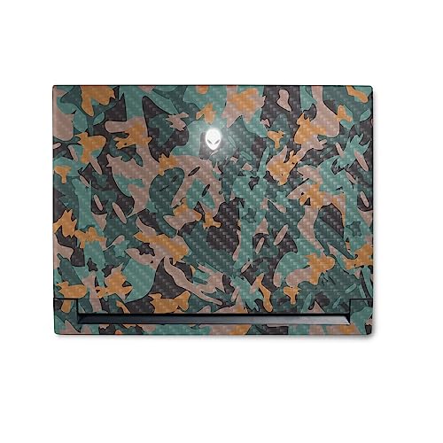 Image of MightySkins Carbon Fiber Skin Compatible with Alienware M18 R1 (2023) Full Wrap Kit - Muted Camouflage | Protective, Durable Textured Carbon Fiber Finish | Easy to Apply | Made in The USA